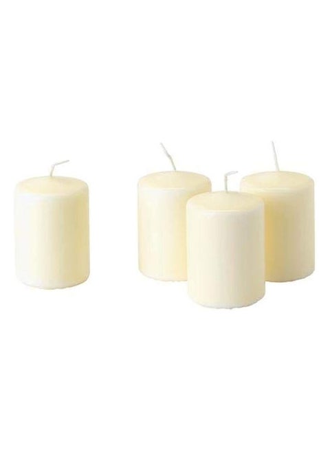 4 Unscented Block Candle  Natural