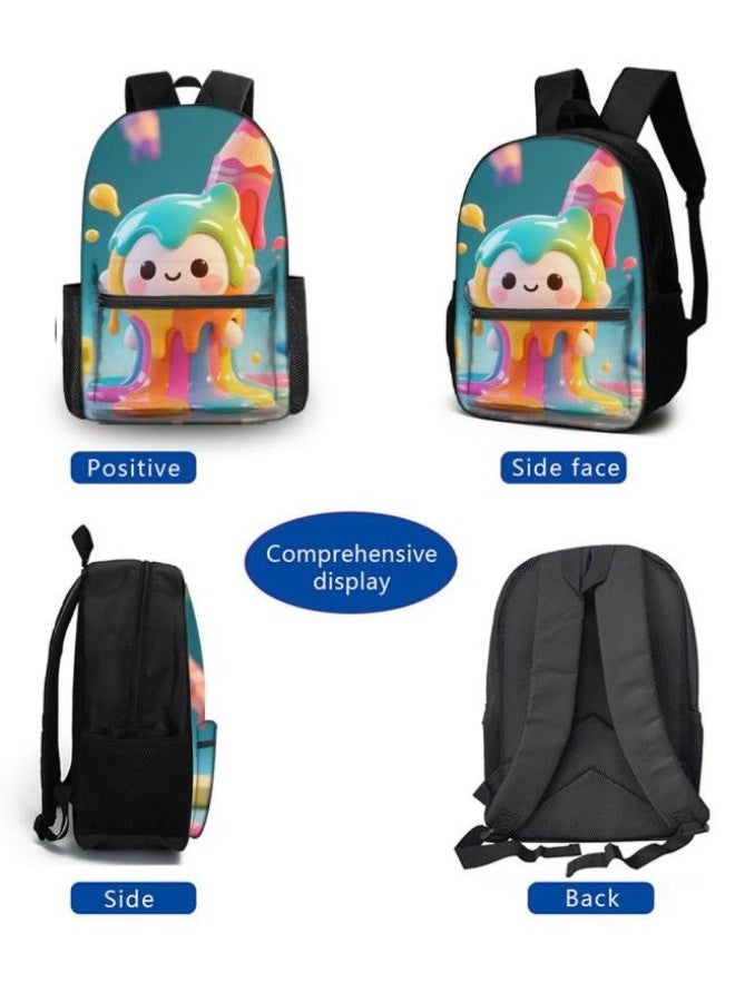 Cartoon backpack three-piece set, cute design, new campus trend (suitable for primary and secondary schools, children) - 2 - Image 3