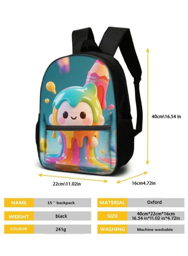 Cartoon backpack three-piece set, cute design, new campus trend (suitable for primary and secondary schools, children) - 2 - Image 5