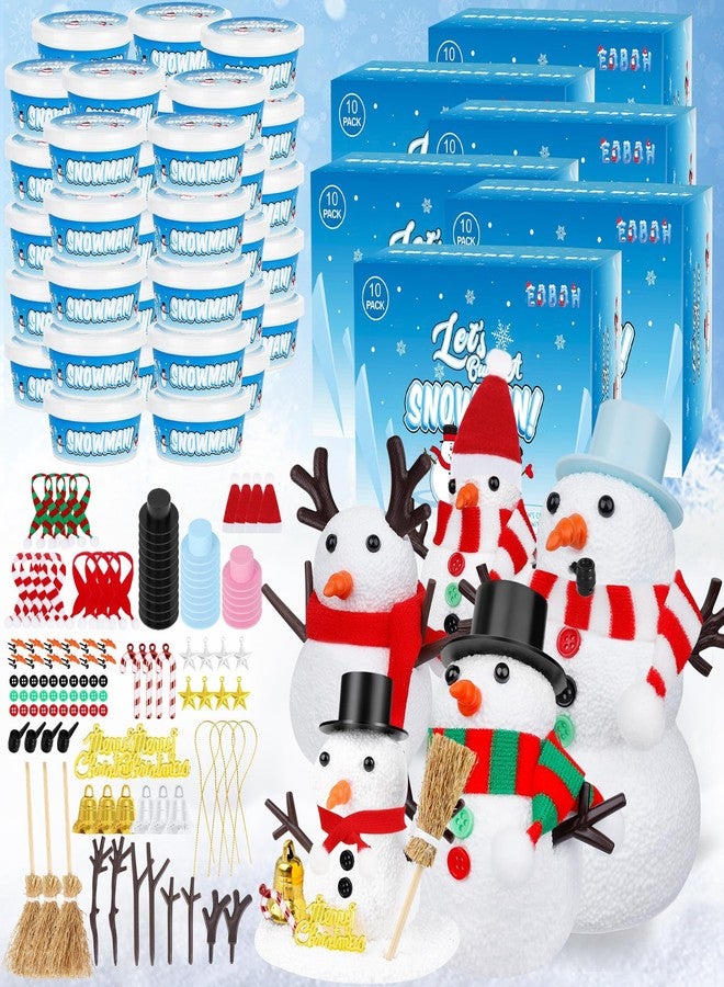 EOBOH 60 Pack Snowman Kit, Christmas Crafts for Kids DIY Kit Bulk, Build a Snowman Set Indoor Decor, Christmas Creative Air Dry Modeling Clay, Xmas Activities Family School Party Snowman Making Supplies - Image 1