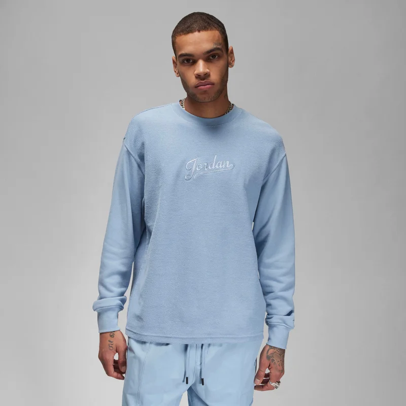 Jordan Blue Men's Flight MVP Long-Sleeve Fleece Top for Men | Best Price UAE