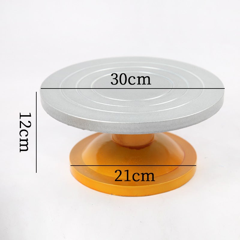 25Cm Plastic Steel Turntable 30Cm Pottery Clay Plastic Pan/Tilt Trimming Table Cake Decorating Turntable Manual Washing Bar Turntable - Image 1