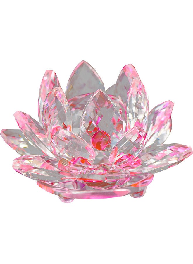 Decorative Crystal Lotus Flower Figurine Pink/Clear 
