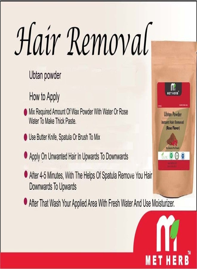Metherb Hair Remover Combo pack for unwanted hair I Hair Removal Ubtan powder/Rose Flavour - Image 4