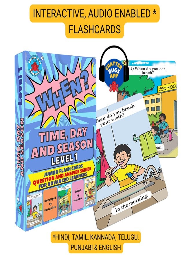 Brainy Bug Resources Flashcards with App-Enabled Audio Feature | 3 Part Stories, Answer 'Where?' 'When?' 'Why?' | Audio in Hindi, Tamil, Telugu, Kannada, Punjabi, English | Speak English - Image 5