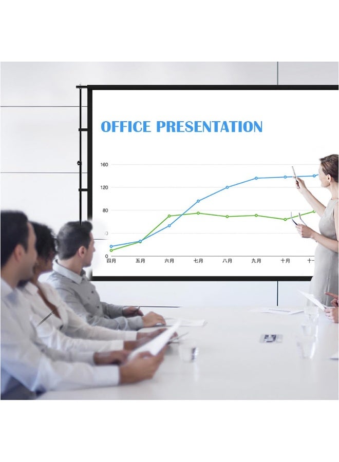 Projector Screen with Stand, 100 inch 16:9 HD 4K Projection Screen with Tripod for Film TV and Video, Portable Movie Screen for Indoor Home Theater Outdoor Backyard (221 x 125CM) - Image 4