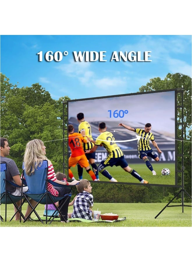 Projector Screen with Stand, 100 inch 16:9 HD 4K Projection Screen with Tripod for Film TV and Video, Portable Movie Screen for Indoor Home Theater Outdoor Backyard (221 x 125CM) - Image 5