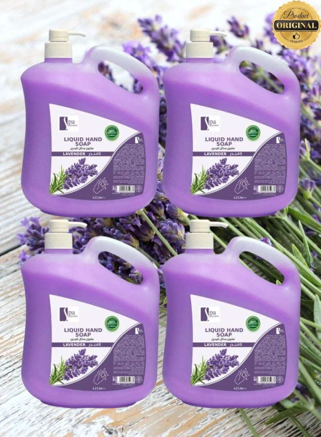 سبا سيستم 4 قطع صابون سائل لليدين برائحة اللافندر 4.2 لتر - Image 1