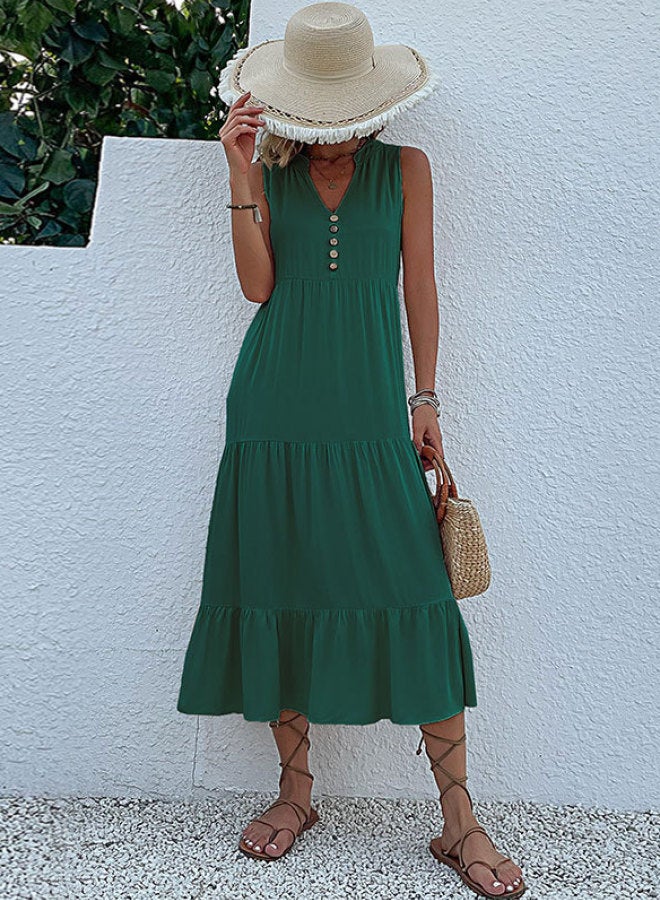 Yailla Summer Vest Skirt Sleeveless Loose Casual Dress 