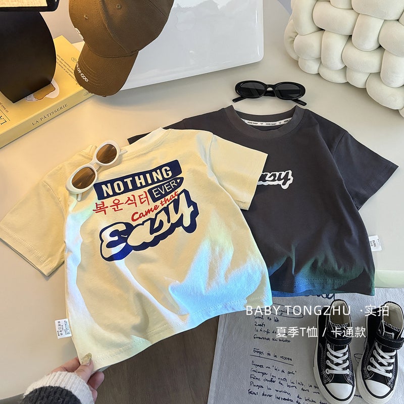[100% Cotton] Children'S Summer Cotton Short-Sleeved T-Shirt Korean-Style All-Match Cotton T-Shirt For Boys And Girls Casual - Image 2