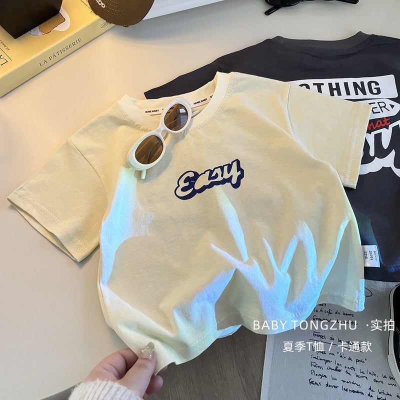 [100% Cotton] Children'S Summer Cotton Short-Sleeved T-Shirt Korean-Style All-Match Cotton T-Shirt For Boys And Girls Casual - Image 3