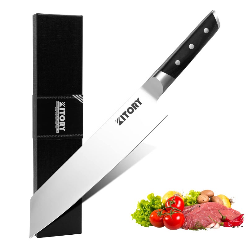 Kitory Kiritsuke Chefs Knife 85  Pro Japanese Kitchen Knife  German High Carbon Steel  Full Tang Pakkawood Handle 2024 Gift Box  Metadrop Series