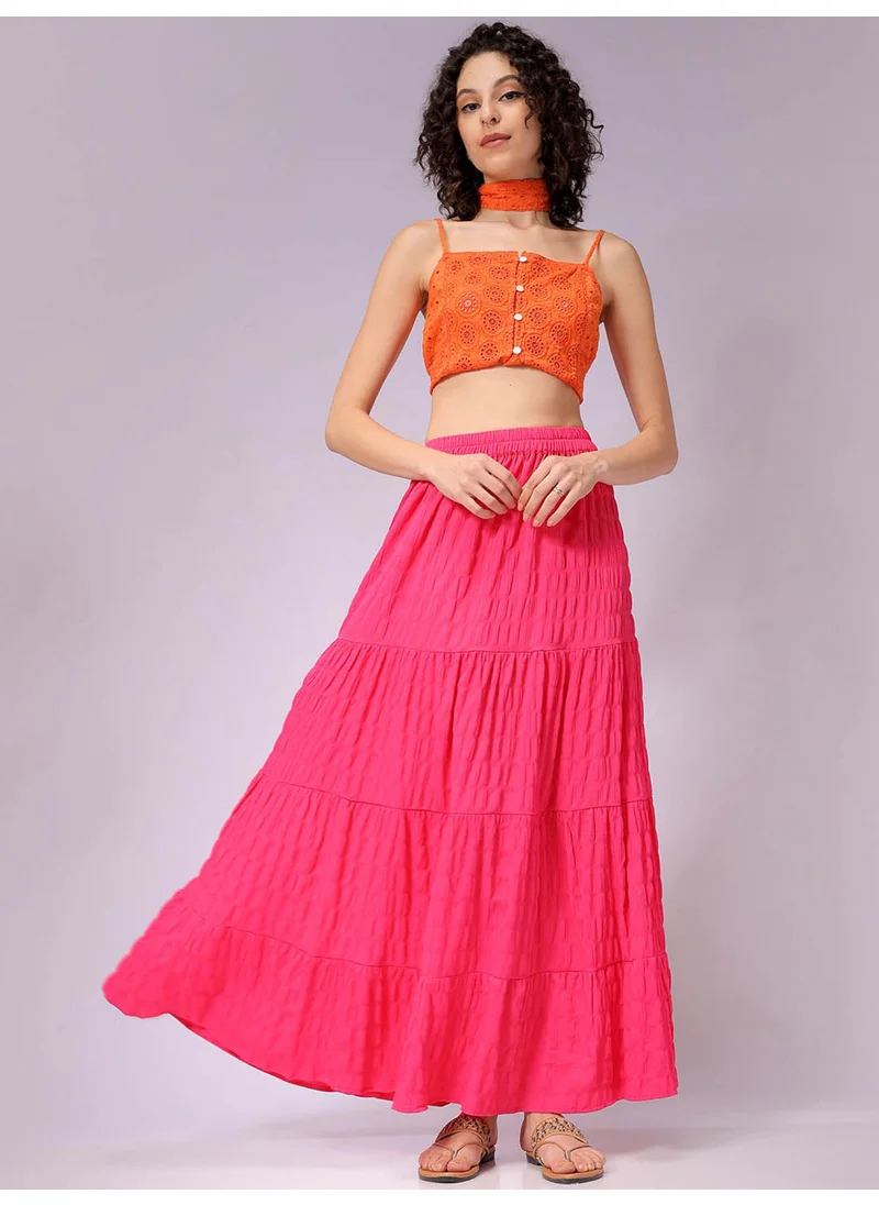 مرفوعة Women Flared Pink Skirt