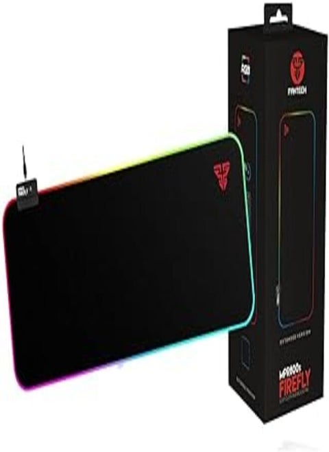 FANTECH mpr800s -HighEnd- RGB Large Gaming Mouse Pad Led 14 Lighting Modes Soft Mousepad, 2 Brightness Levels, Anti-Slip Rubber Base, Waterproof Coating Computer Desk Keyboard Mouse Mat-black
