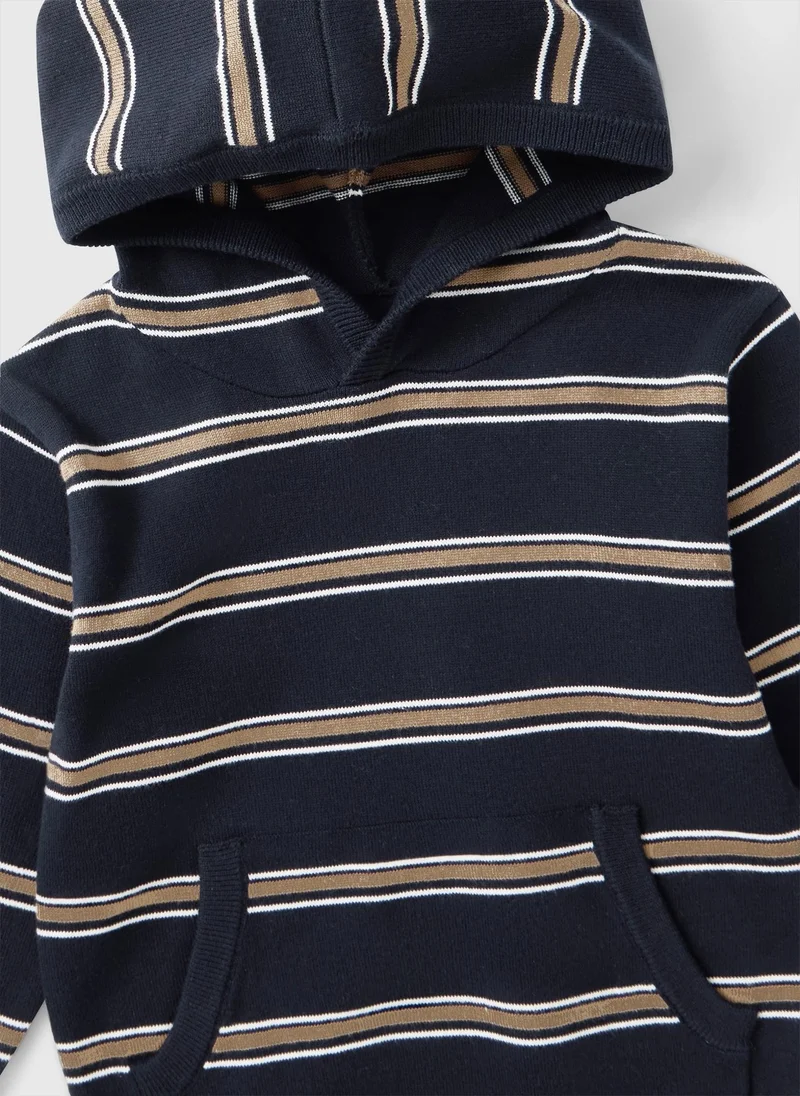 ماتلان Boys Navy Fine Knit Hoodie
