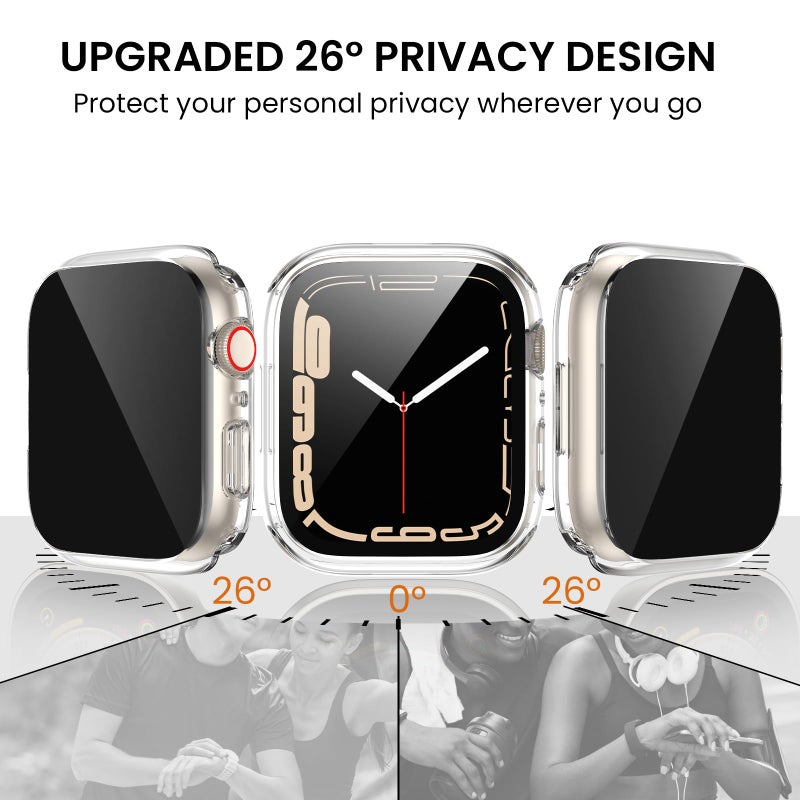 Tensea (2-in-1) for Waterproof Apple Watch Screen Protector Case SE 2nd Generation Series SE 6 5 4 40mm, iWatch PC Face Cover Built-in Privacy Tempered Glass Film [26° Anti Spy] [360° Full Protection] - Image 2