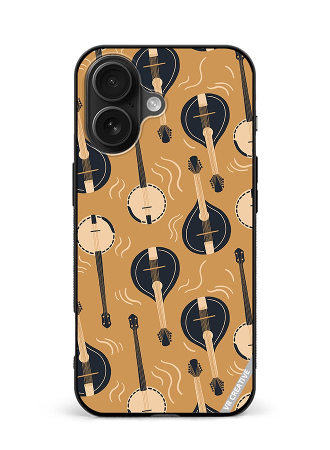 VR CREATIVE Protective Case Cover For Apple iPhone 16 Plus Mandolin Or Domra International Music Copy Design Multicolour