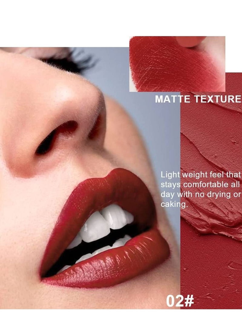 Heng Fang Lipstick Dual Color Silky Velvet Matte Red Stay on Waterproof Lipstick 2Pcs  - Image 4