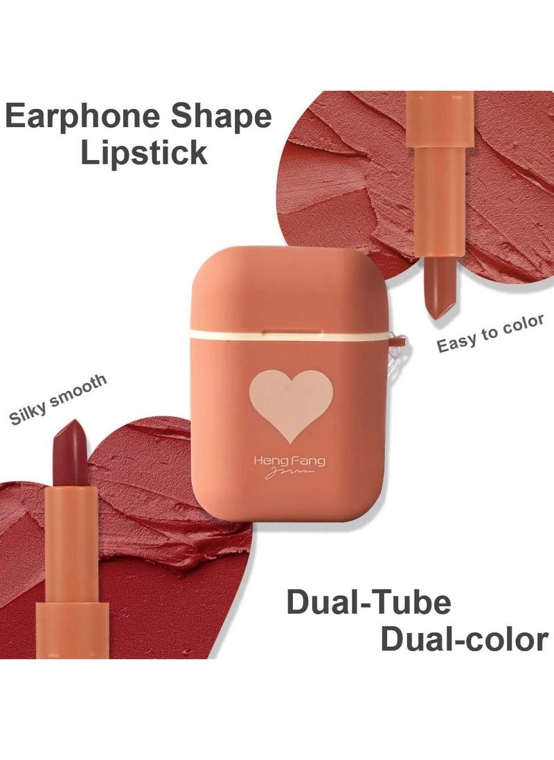Heng Fang Lipstick Dual Color Silky Velvet Matte Red Stay on Waterproof Lipstick 2Pcs  - Image 2
