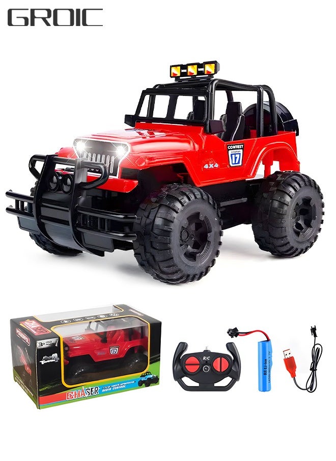 GROIC RC Cars,Electric Toy All Terrain Remote Control Car, Racing Cars Electric Vehicle,Kids Outdoor Toys Fast Racing Buggy Toy with Led Lights and Rechargeable Battery  - Image 1