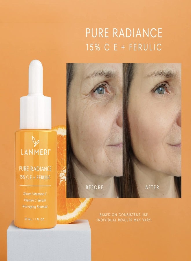 Lanmeri Ceuticals 15% Vitamin C + E + Ferulic Serum: Advanced Antioxidant Defense Formula with 1% Vitamin E & 0.5% Ferulic Acid – High-Stability Vitamin C Serum (1 Fl Oz (Pack of 2, Vitamin C - Image 3