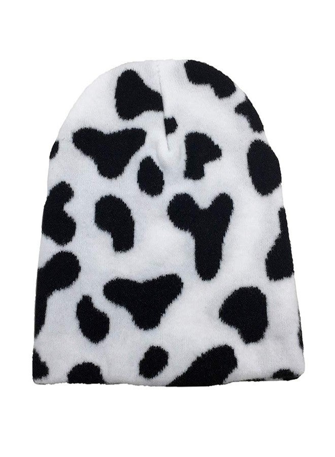 قبعة شتوية من نيو فانسي، بنقشة جلد البقر، بنمط مربعات، مصنوعة من الصوف الناعم الدافئ، بتصميم فضفاض، مناسبة للتزلج، مقاس واحد. - Image 1