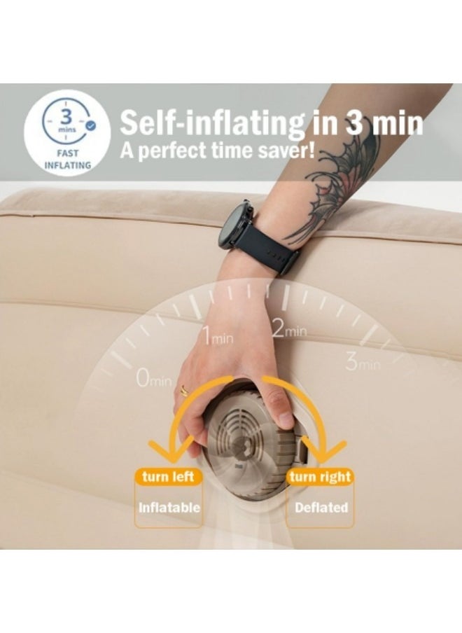 GGEROU - Air Bed Mettress with Built-in Electric Pump, Inflatable Air Mettress Sleeping Pad, Portable Roll Up Bed, Inflatable Outdoor Mat 200 * 150 * 40cm - Image 1