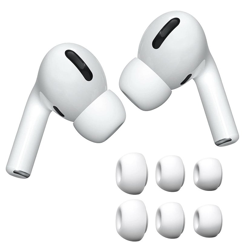 Acediar AirPods Pro Replacement Ear Tips [3 Pairs] for AirPods Pro1,2, Silicon Earbuds Tips with Noise Reduction Hole, Fit in The Charging Case (Sizes S/M/L, White) - Image 1