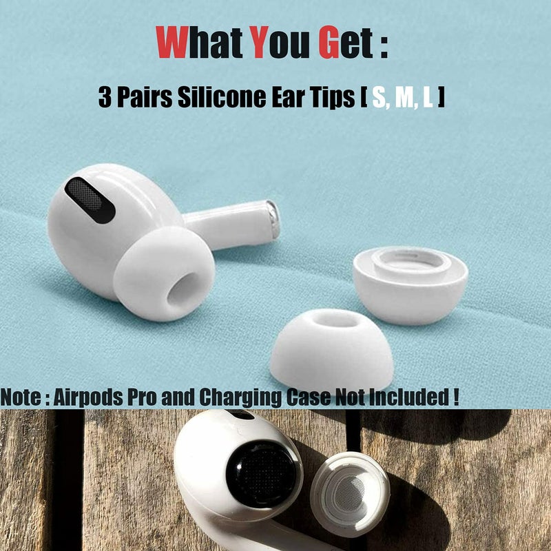 Acediar AirPods Pro Replacement Ear Tips [3 Pairs] for AirPods Pro1,2, Silicon Earbuds Tips with Noise Reduction Hole, Fit in The Charging Case (Sizes S/M/L, White) - Image 5