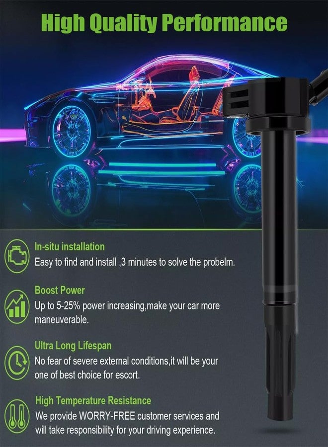 Autowxjq مجموعة ملفات إشعال من Autowxjq، شمعات إشعال إيريديوم، 4 قطع، UF487، متوافقة مع سيارات تويوتا RAV4، كامري 2.5 لتر، هايلاندر، فينزا، ولكزس ES300h 2.7 لتر موديلات 2009-2017 - Image 5