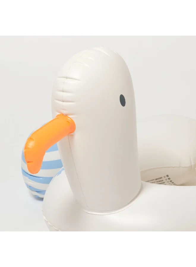 سني لايف Kids Inflatable Swim Ring – Sid the Seagull Blue Stripe – Fun Pool Tube for Toddlers & Children – Comfortable Water Float Ring for Summer Swimming, Beach, and Pool