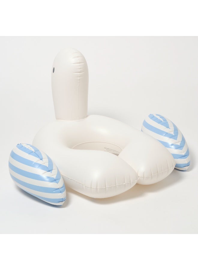 سني لايف حلقة سباحة قابلة للنفخ للأطفال - طائر النورس سيد مخطط أزرق - أنبوب مسبح ممتع للأطفال الصغار والأطفال - حلقة عائمة مريحة للسباحة الصيفية والشاطئ والمسبح - Image 5