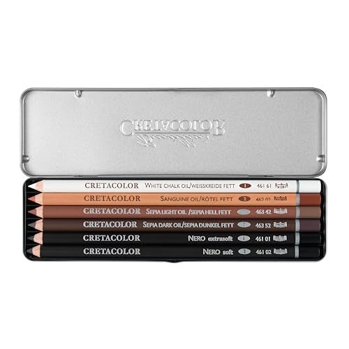 Cretacolor مجموعة أقلام الزيت CRETACOLOR للرسم من 6 قطع، مجموعة علبة أقلام الزيت من 6 قطع، متعددة الألوان - Image 2