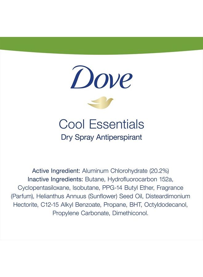 Dove مزيل العرق بخاخ جاف للعناية المتقدمة للنساء، أساسيات باردة، لحماية لمدة 48 ساعة وتحت الإبطين ناعمة ومريحة، شاي أخضر، 3.8 أونصة (عبوة من 4)  - Image 3