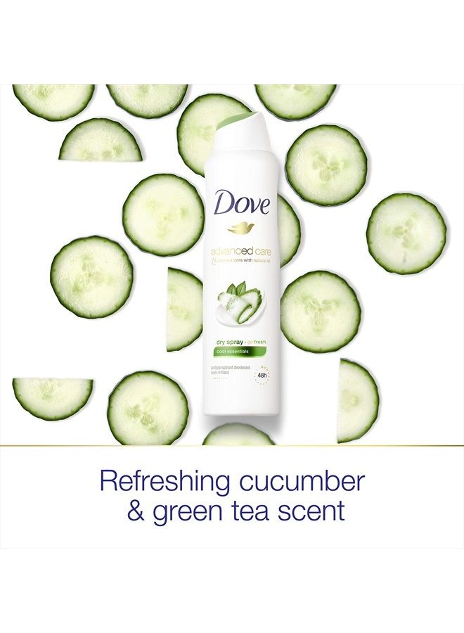Dove مزيل العرق بخاخ جاف للعناية المتقدمة للنساء، أساسيات باردة، لحماية لمدة 48 ساعة وتحت الإبطين ناعمة ومريحة، شاي أخضر، 3.8 أونصة (عبوة من 4)  - Image 4