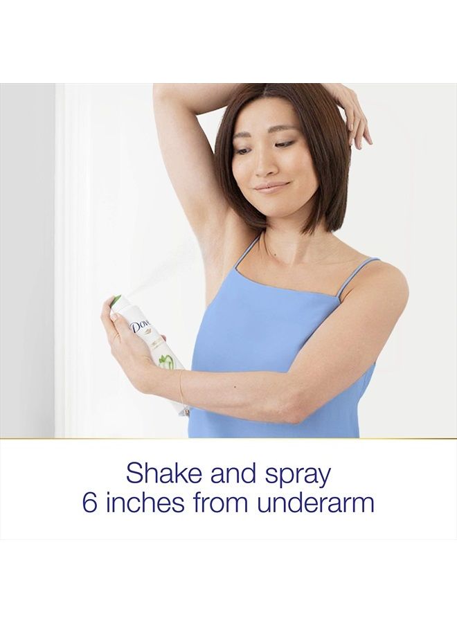 Dove مزيل العرق بخاخ جاف للعناية المتقدمة للنساء، أساسيات باردة، لحماية لمدة 48 ساعة وتحت الإبطين ناعمة ومريحة، شاي أخضر، 3.8 أونصة (عبوة من 4)  - Image 2