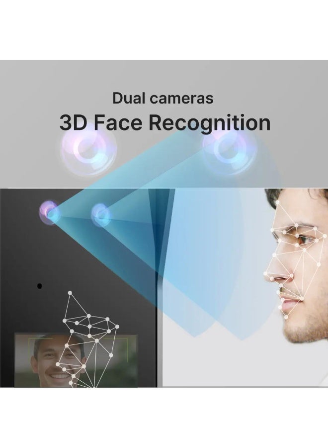 Crony RL-DX7FR Smart Face Recognition Video Doorphone | 7-Inch HD Touchscreen | 2MP Camera | Night Vision | Visual Intercom | Supports Tuya App, 512GB TF Card, and Loop Recording | Weather Forecast & LED Light | Dual Outdoor Camera Support - Image 5