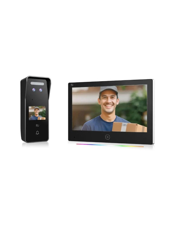 Crony RL-DX7FR Smart Face Recognition Video Doorphone | 7-Inch HD Touchscreen | 2MP Camera | Night Vision | Visual Intercom | Supports Tuya App, 512GB TF Card, and Loop Recording | Weather Forecast & LED Light | Dual Outdoor Camera Support - Image 2