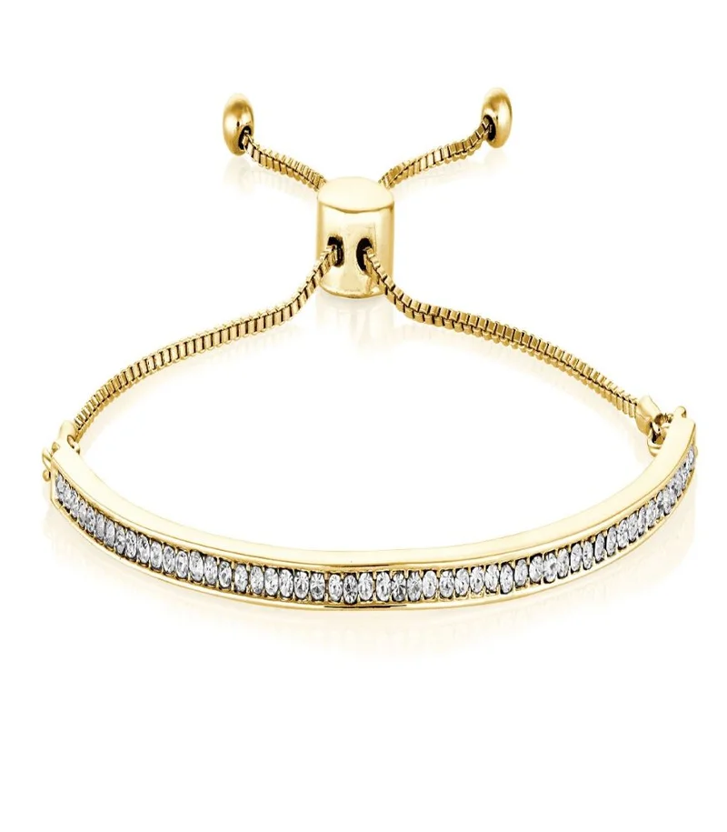 باكلي لندن BUCKLEY LONDON GOLD SPARKLE CHANNEL BANGLE