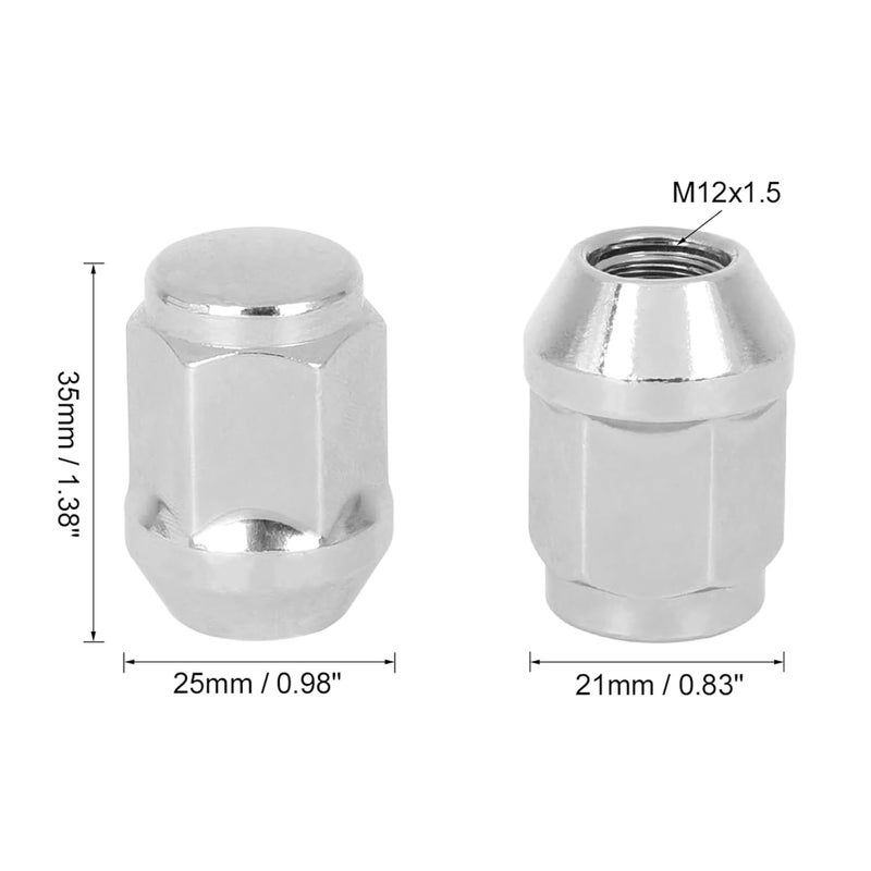 Wheel Lug Nuts Auto M12X1.25 Wheel Lug Nuts M12x1.5 Steel Racing Screw Bolt Head Cover Car Repair Tools Accessories(F) - Image 2