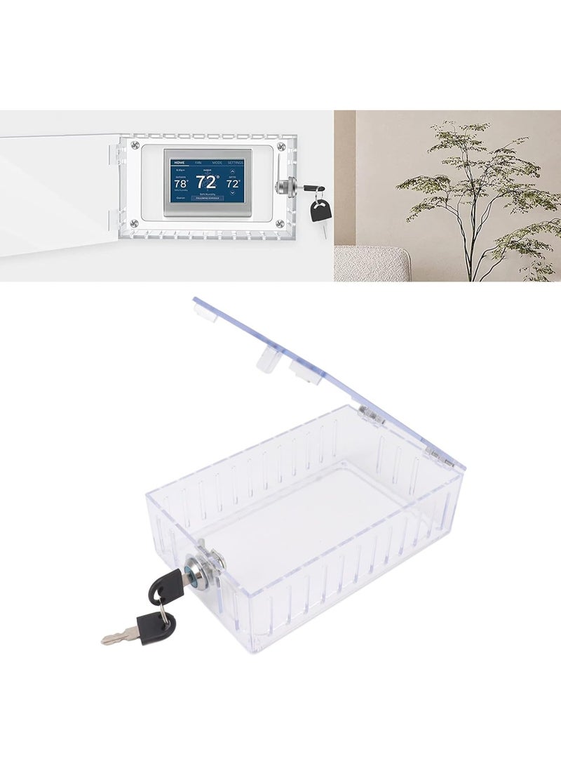 Relex Thermostat Lock Box With Key, Thermostat Guard Box 6.5 X 4.72 In Thermostat Cover With Lock, Thermostat Guards Universal Acrylic Thermostat Protector For Restaurants, Wall Ac Panel, School - Image 5