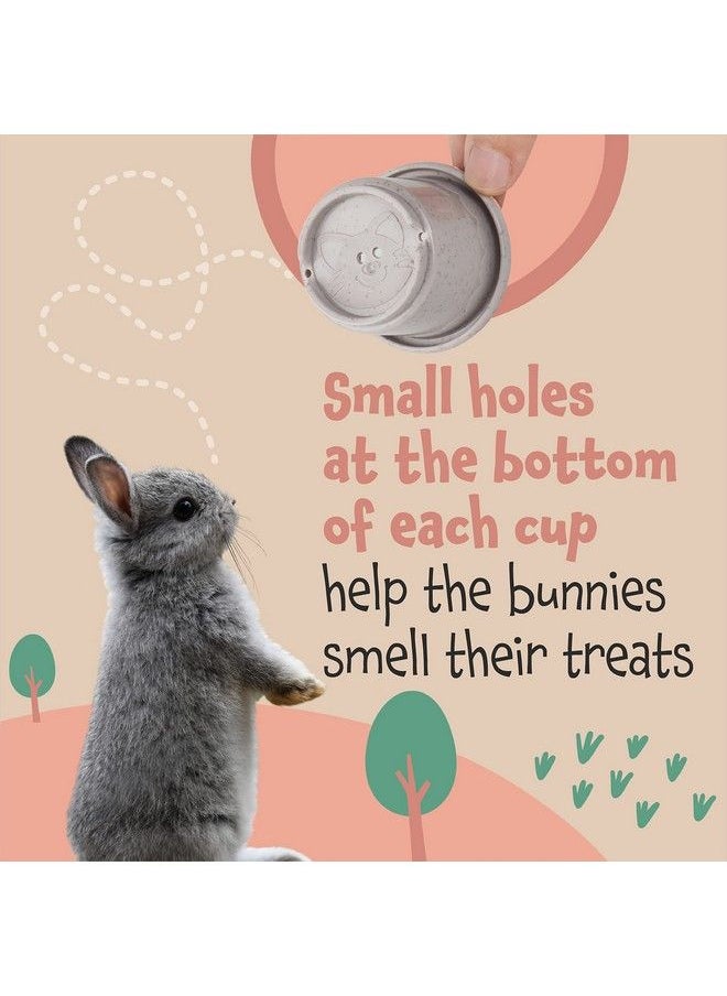 Evergreen Pet Supplies - [8 Pc] Stacking Cups For Rabbits Wheat Straw Rabbit Toys With Cute Animal Designs Bunny Stacking Cups To Play With Rabbits Nesting Toys For Rabbits To Keep Busy Graduated Sized Stackable Toys - Image 1