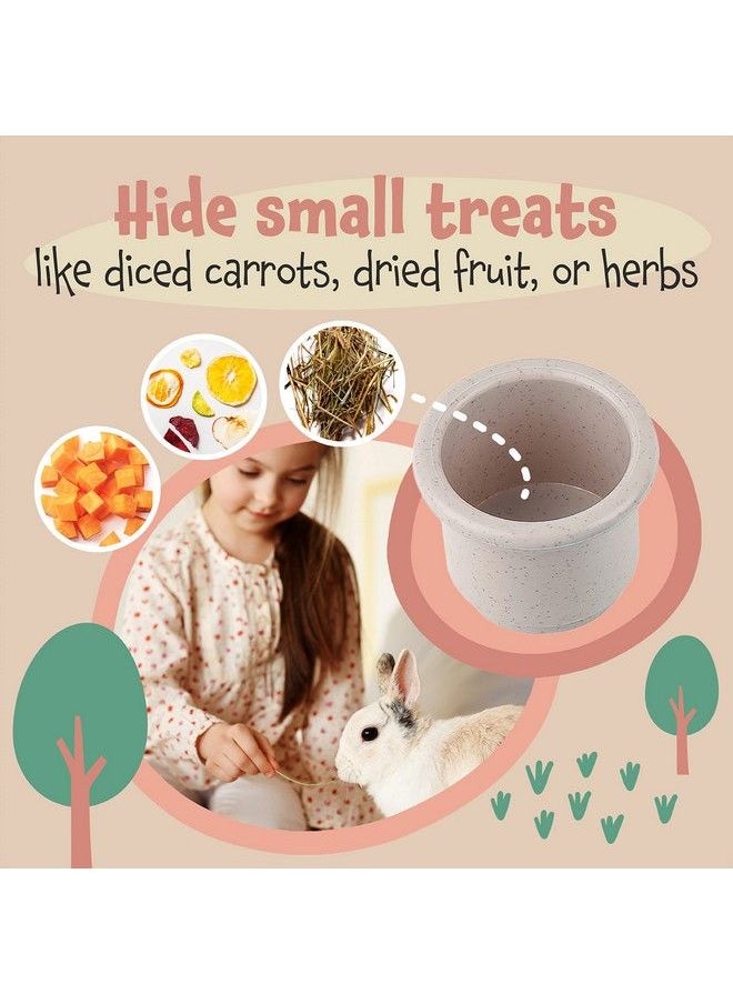 Evergreen Pet Supplies - [8 Pc] Stacking Cups For Rabbits Wheat Straw Rabbit Toys With Cute Animal Designs Bunny Stacking Cups To Play With Rabbits Nesting Toys For Rabbits To Keep Busy Graduated Sized Stackable Toys - Image 1