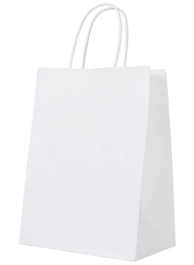 10 Pieces Kraft Paper Bag White Twisted Handle 15x12x6 cm - Image 1