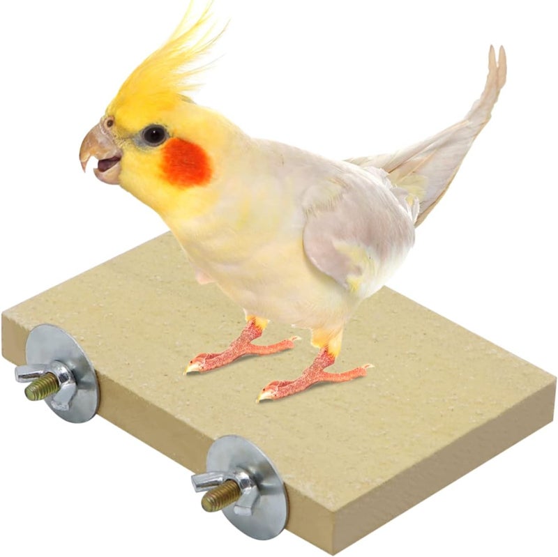 Litewoo Bird Parrot Perch Stand Platform Natural Wooden Coarse Sand Grinding Claw Stand Suitable for Parrot Parakeet Cockatiel Budgie Conures Lovebird Finch - Image 1