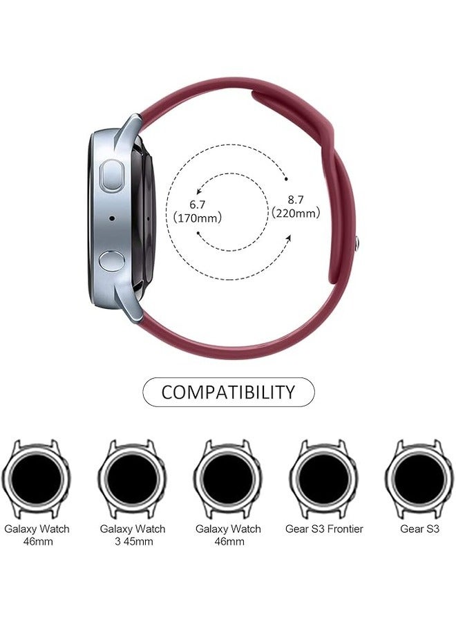 ELTRAZONE Wine Red Silicone Sport Band for Samsung Galaxy Watch 6 (40mm/44mm) & Galaxy Watch 6 Classic (43mm/47mm) - 20mm Replacement Strap for Men and Women - Image 4