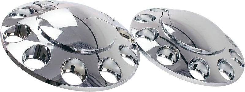 KASONG Chrome ABS Plastic Front Hub Caps Wheel Axle Covers with 33 mm Screw on Lug Nut Covers for Semi Trucks - 1 Pair - Image 2