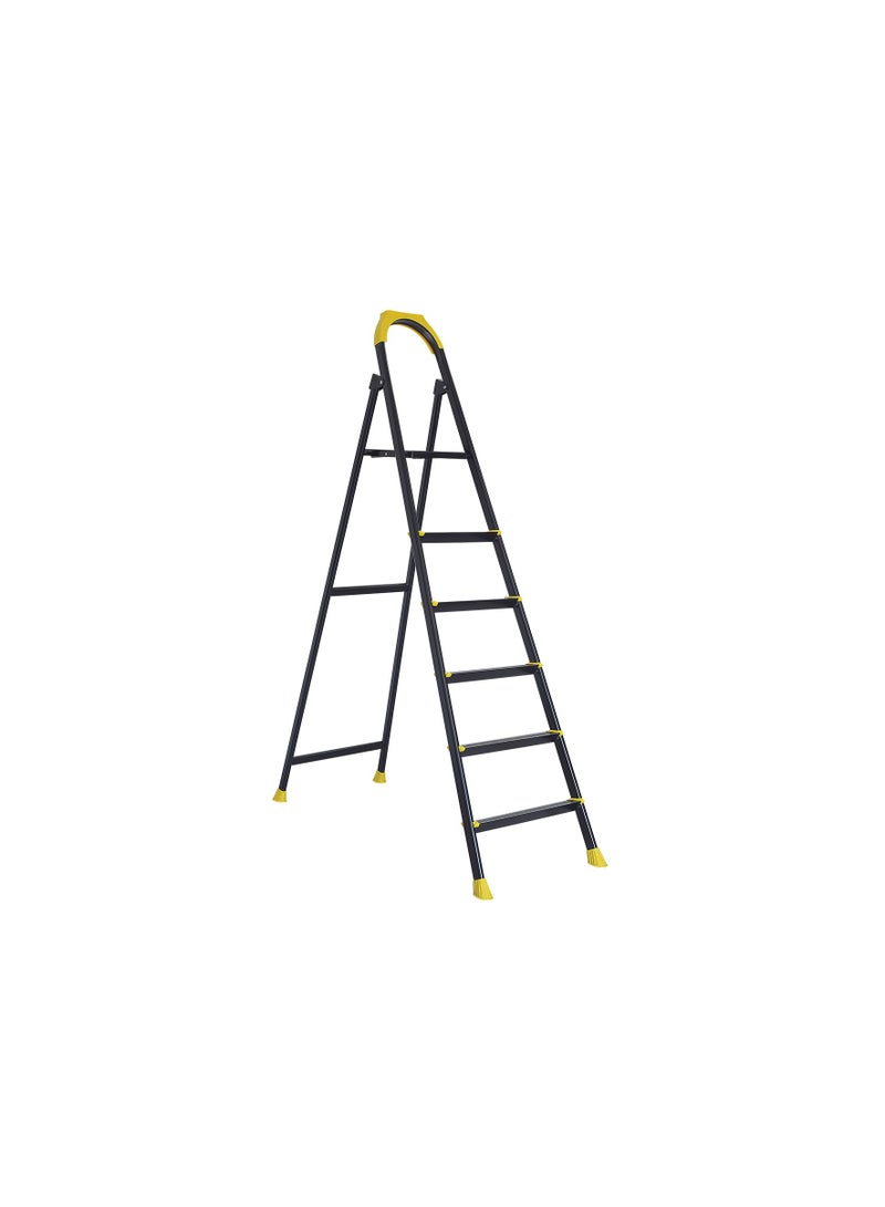 Zigana Folding Ladder 6 Steps, Lightweight Metal, Non-Slip Steps, 150kg Load Capacity, Portable Household & Office Ladder - Image 1