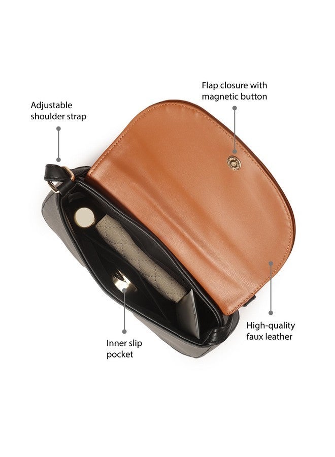 Fastrack Double Compartment Sling Bag For Women | Faux Leather Sling Bag With Magnetic Button Closure | Adjustable Shoulder Strap | Trendy Crossbody Bag For Girls | Trendy Handbags, Tan - Image 3