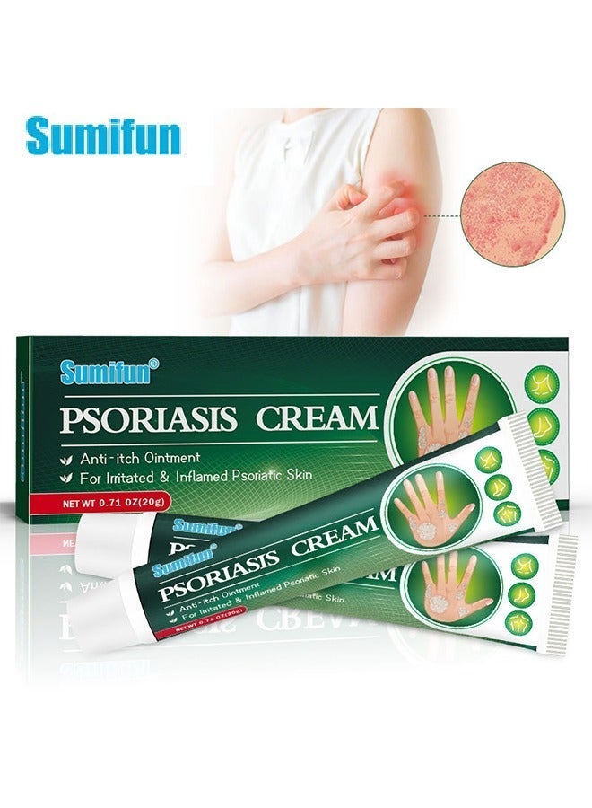 Sumifun كريم الصدفية لعلاج الحكة، علاج عشبي سريع، مرهم طبيعي علاجي مضاد للفطريات للتيبيا/ يخفف الحكة/ تغير اللون/ تهيج سريع المفعول للبشرة الجافة والحكة 20غ - Image 1